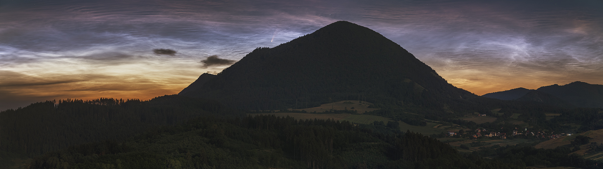 5 Neowise and NLC over Manín hill Comet Ondrej Kralik